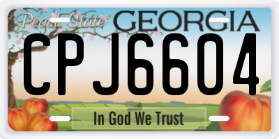 GA license plate CPJ6604