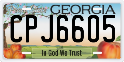 GA license plate CPJ6605