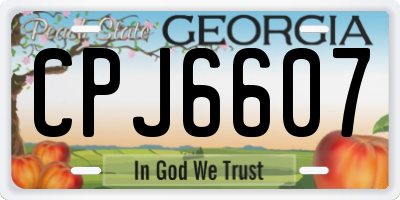 GA license plate CPJ6607