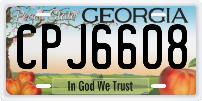 GA license plate CPJ6608