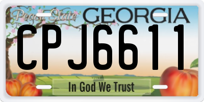 GA license plate CPJ6611
