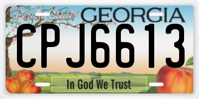 GA license plate CPJ6613