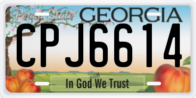 GA license plate CPJ6614
