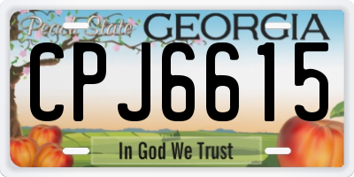 GA license plate CPJ6615