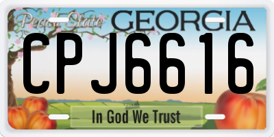 GA license plate CPJ6616