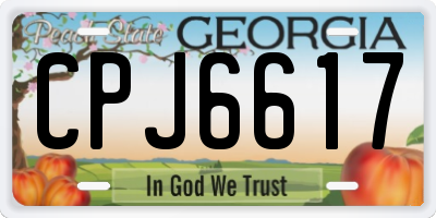 GA license plate CPJ6617