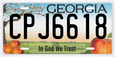 GA license plate CPJ6618