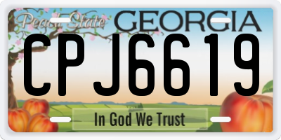 GA license plate CPJ6619