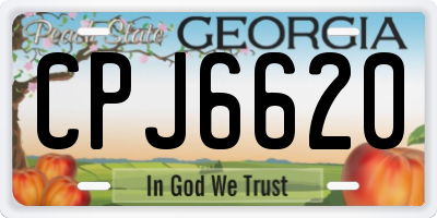 GA license plate CPJ6620