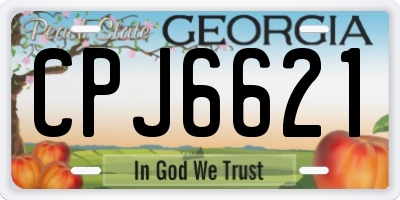 GA license plate CPJ6621