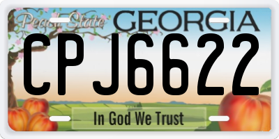 GA license plate CPJ6622