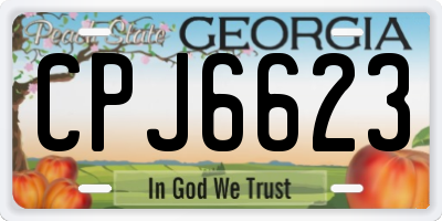 GA license plate CPJ6623