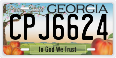 GA license plate CPJ6624