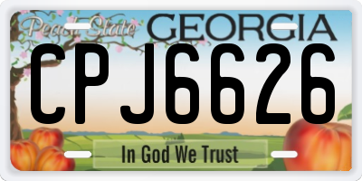 GA license plate CPJ6626