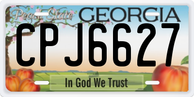 GA license plate CPJ6627