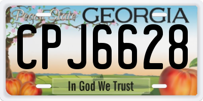 GA license plate CPJ6628