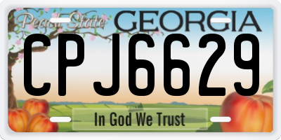 GA license plate CPJ6629