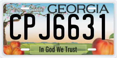 GA license plate CPJ6631