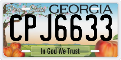 GA license plate CPJ6633