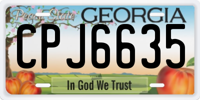 GA license plate CPJ6635