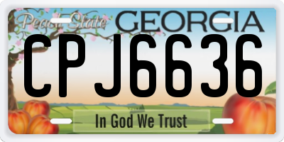 GA license plate CPJ6636