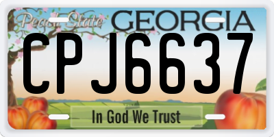 GA license plate CPJ6637