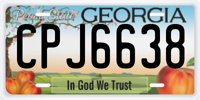 GA license plate CPJ6638