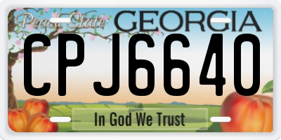 GA license plate CPJ6640