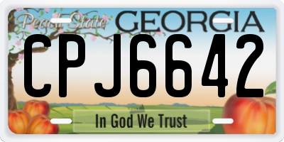 GA license plate CPJ6642