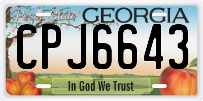 GA license plate CPJ6643