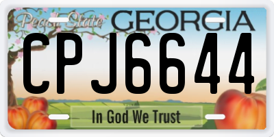GA license plate CPJ6644