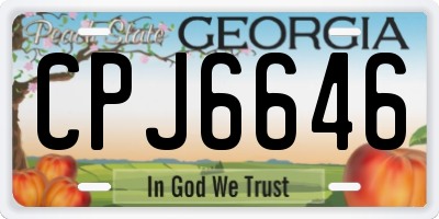 GA license plate CPJ6646