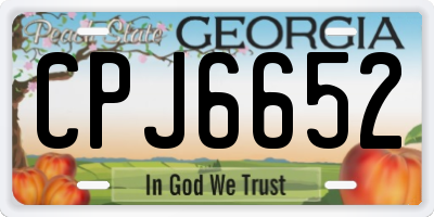GA license plate CPJ6652