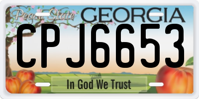 GA license plate CPJ6653