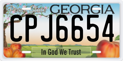 GA license plate CPJ6654