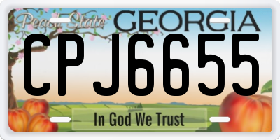 GA license plate CPJ6655