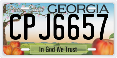 GA license plate CPJ6657