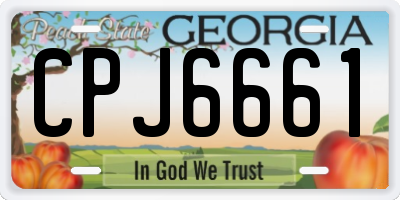 GA license plate CPJ6661