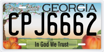 GA license plate CPJ6662