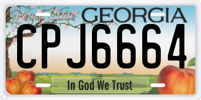 GA license plate CPJ6664