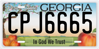 GA license plate CPJ6665