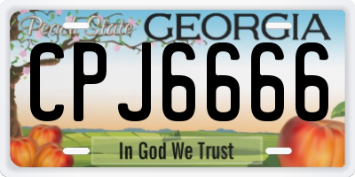 GA license plate CPJ6666