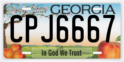 GA license plate CPJ6667