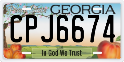 GA license plate CPJ6674
