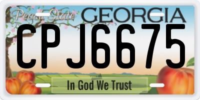 GA license plate CPJ6675