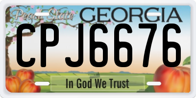 GA license plate CPJ6676
