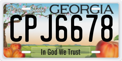 GA license plate CPJ6678