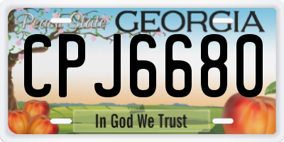 GA license plate CPJ6680