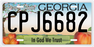 GA license plate CPJ6682