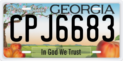 GA license plate CPJ6683